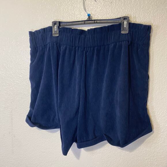 SHEIN Curve Navy Blue Corduroy Shorts Plus Size 3XL XXXL 3X - Picture 3 of 7